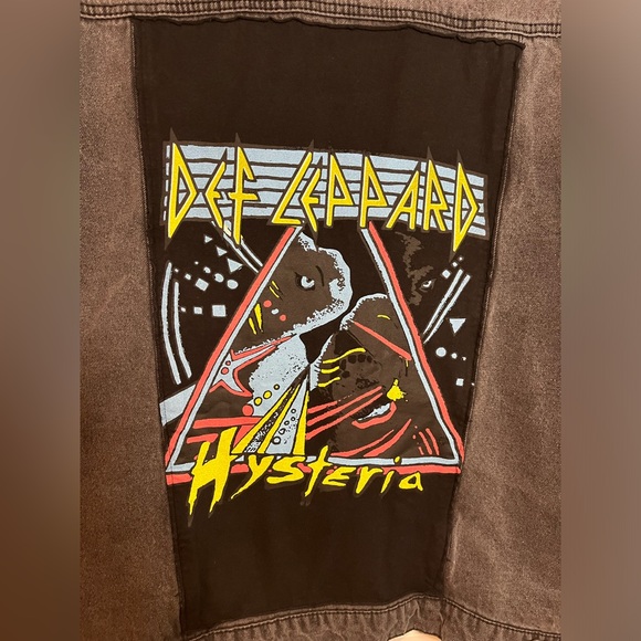 NWOT Def Leppard Faded Black Junkfood Jean Patch Long Sleeve Jacket Buttons XXL - Picture 13 of 15